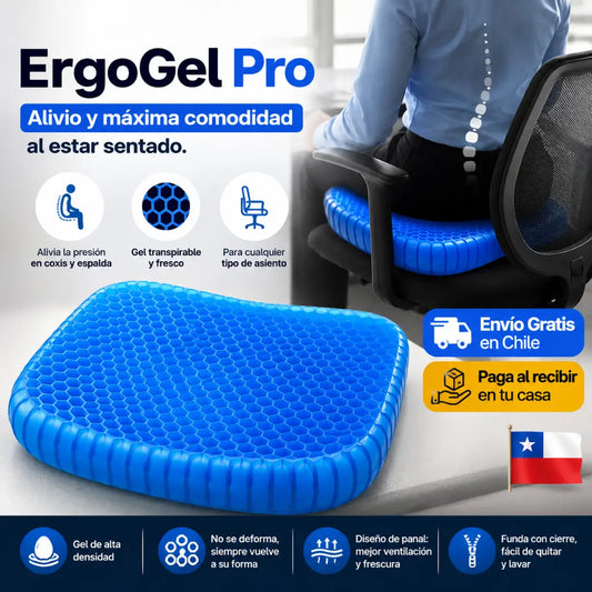 ErgoGel Pro - Alivio y máxima comodidad al estar sentado. ¡Compra 2 en oferta, has clic abajo!