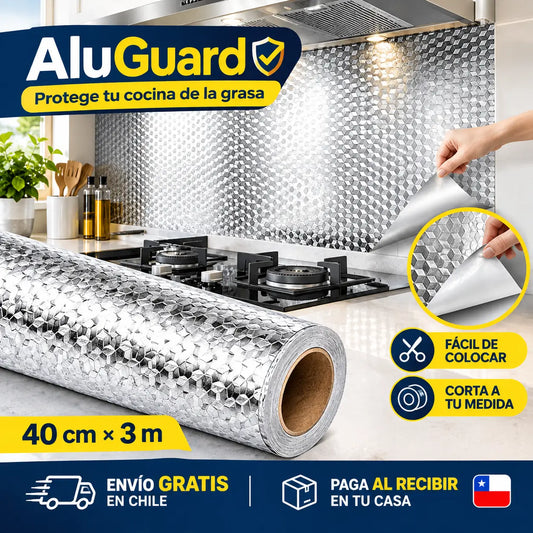 AluGuard - Protege tu cocina de la grasa. Papel de Aluminio Autoadhesivo (Lleva 2x1, haz clic abajo))