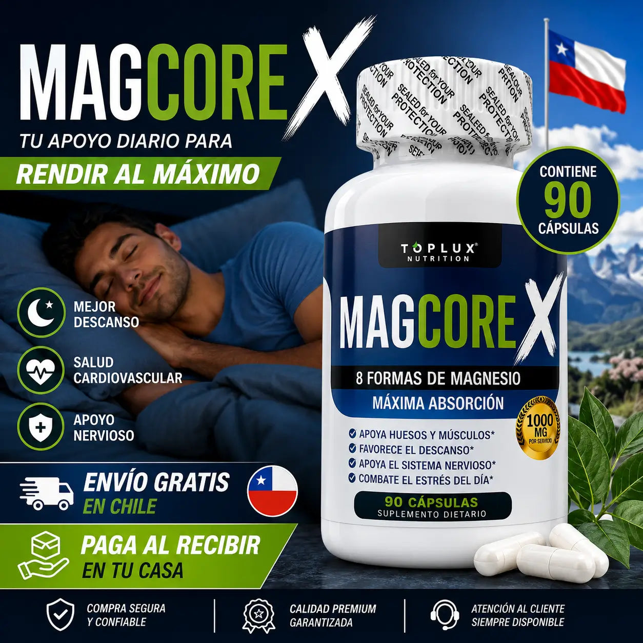 MagCore X - Equilibrio y descanso para tu rutina diaria (Oferta: 90 Capsulas!)