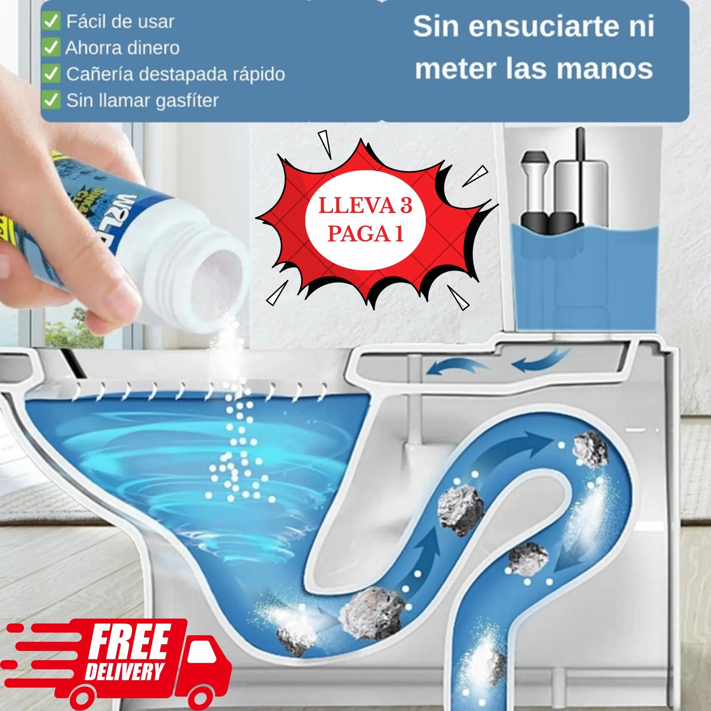 DrainFix Pro - Destapa cualquier cañería en 15 minutos sin gasfíter